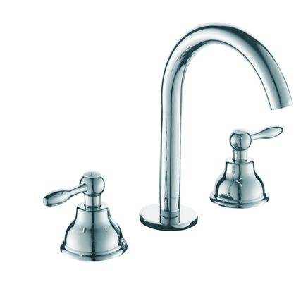 Novo estilo clássico de luxo duplo punho 3 buracos de latão antigas torneiras de bacia com punho de cerâmica
