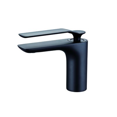 Água Fria e Quente OEM Bacia Mixer torneira de alavanca única banheiro Matt preto