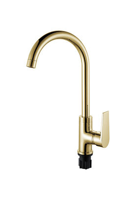 Tubos de lavatório de cozinha de alavanca única de latão dourado OEM frio e quente