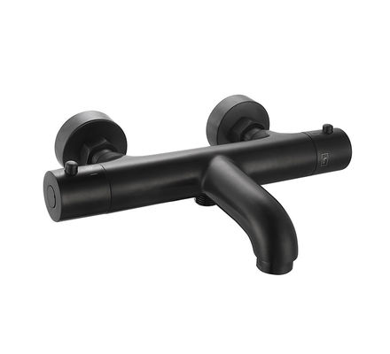 Banho ou chuveiro termostático termostático ajustável Mixer de tubos de chuveiro Matt Cor preta Brass Faucet OEM redondo clássico