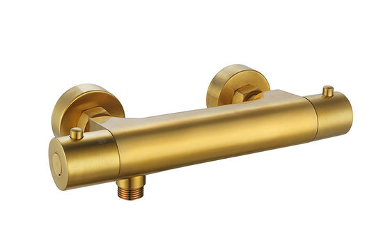 Temperatura termostática Ajustável Tubarão de chuveiro Mixer escovado Cor de Ouro Brass Faucet OEM Redondo Clássico