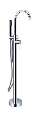 Tubina de banho de cobre cromado freestanding OEM Single Lever piso montado com desviador