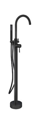 Matt Black Brass Freestanding Tubas de Banho Com Diverter Single Lever Piso Montado