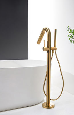 Banheira de banho de bronze rosa-dourado com torneira de banho OEM de alavanca única