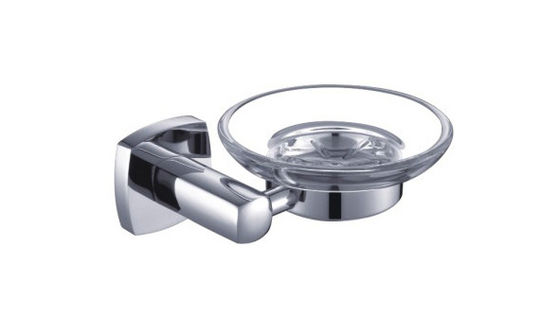 Acessórios de banheiro de vidro Chrome OEM base de latão quadrado porta de sabão de latão