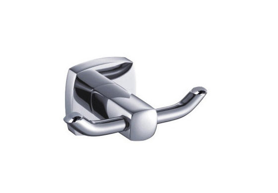 Acessórios de banheiro montados na parede Brass Double Robe Hook Cor Chrome