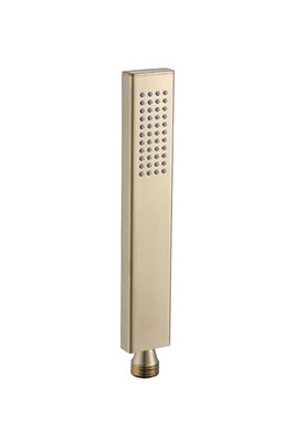 Microfone de latão chuveiro de mãos chuveiro de mão para coluna de chuveiro escovado dourado banheiro bico de silício fácil limpo quadrado OEM