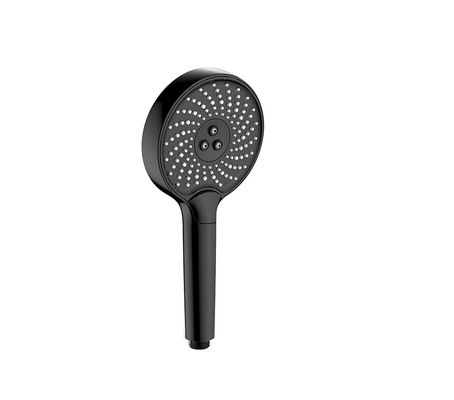 Chuveiros de mão de plástico ABS 3 Função Coluna Negro Líquido Silício Bocal Redondo Fácil Limpeza OEM