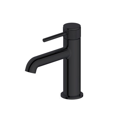 Matt Black Basin Mixer Geração Anular Knurl Handle Banheiro Single Lever