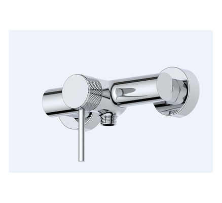 Tubos de chuveiro de banho de alavanca única Knurl anular Manuseio de cobre cromo Água fria e quente