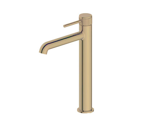 Banheiro de bronze dourado escovado Tubina de mistura torneira de alavanca única alta