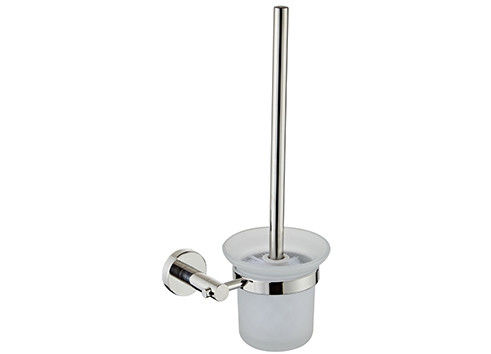 Oem Sus304 Cromo polido Toilet Brush Holder Acessórios de banheiro de vidro Clássico redondo