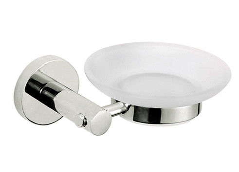 Suporte de sabão de banheiro de vidro cromo polido Oem Design redondo clássico