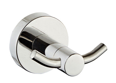 Acessórios de banheiro montados na parede SUS304 Double Robe Hook cromo polido clsical design redondo OEM ODM