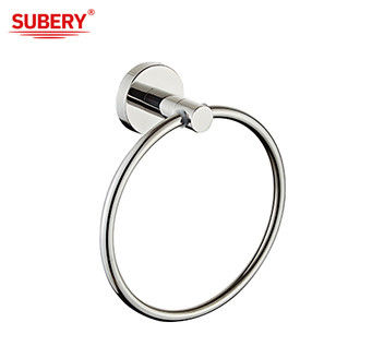 Moderno Simples Clássico Banheiro Toalha Anel Sus304 Oem Mural Montado Chrome Polido