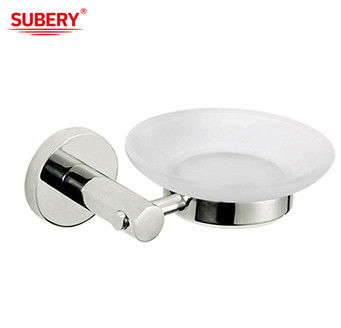 Suporte de sabão de banheiro de vidro cromo polido Oem Design redondo clássico