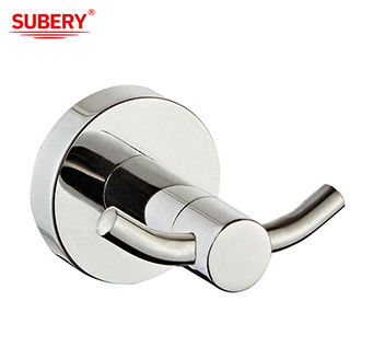 Acessórios de banheiro montados na parede SUS304 Double Robe Hook cromo polido clsical design redondo OEM ODM
