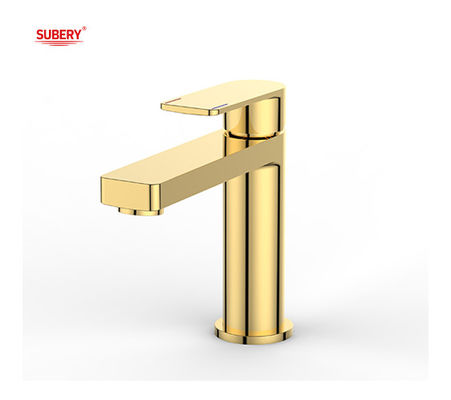 OEM Brass Gold Basin Mixer Tap Single Lever Banheiro Água Quente E Fria
