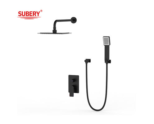 Aplicativo de banho ou chuveiro com desviador chuveiro de chuva chuveiro de mão chuveiro de banho Matt Negro torneira de água de latão