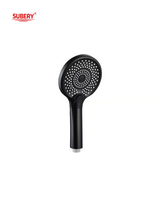 Chuveiros de mão de plástico ABS 3 Função Coluna Negro Líquido Silício Bocal Redondo Fácil Limpeza OEM