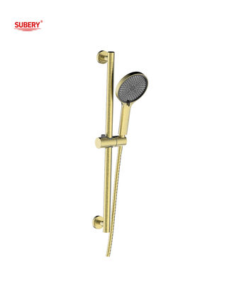 Brushed Golden Round Clássico Rod de chuveiro manual montado na parede