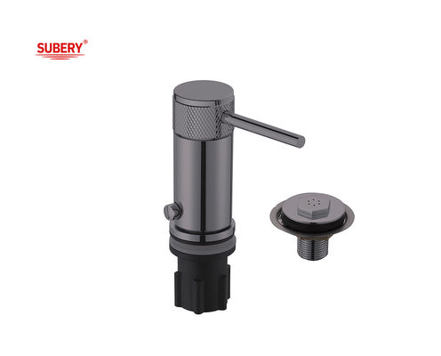Modern Single Lever Bidet Ducha Brass Anular Knurl Handle Gunsmetal Taps