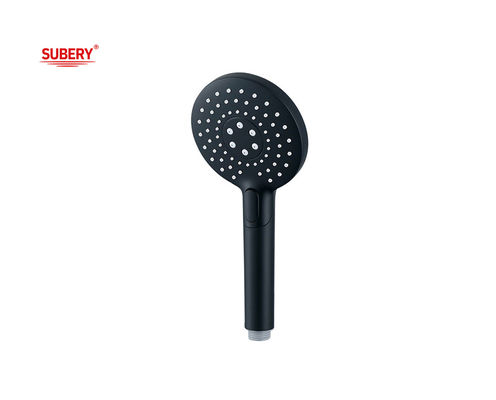 ABS plástico 3 função chuveiro de mãos chuveiro de mão para coluna de chuveiro preto mate banheiro bico de silício redondo limpo fácil OEM