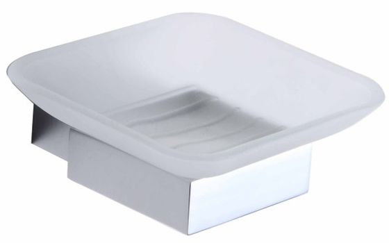 Estilo Porta-Sabão de aço inoxidável Dispositivo de sabão de vidro Caixa de sabão transparente