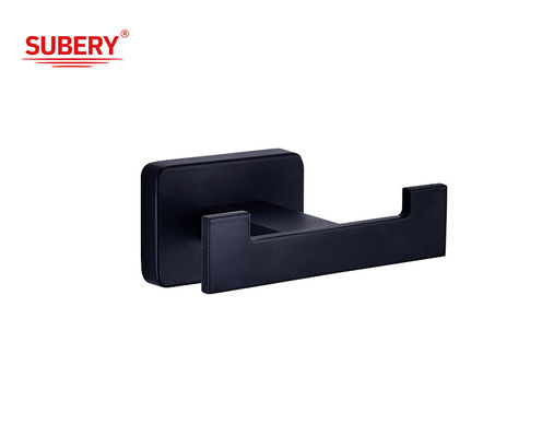 Zinc Modern Double Robe Hook Banheiro Matt Preto Oem Acessórios Design