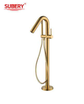 Banheira de banho de bronze rosa-dourado com torneira de banho OEM de alavanca única