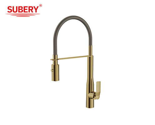 Banheiras de lavatório de cozinha de latão dourado escovado