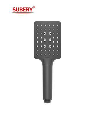 ABS plástico 3 função chuveiro de mãos chuveiro de mão para coluna de chuveiro preto mate do banheiro bico de silício quadrado limpo fácil OEM