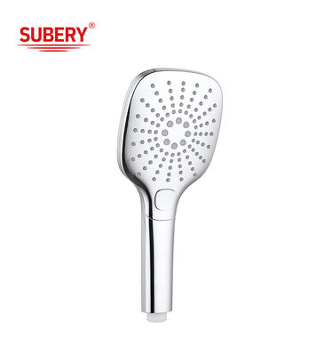 Coluna de cromo torneira de chuveiro de mão ABS plástico 3 função redonda fácil de limpeza OEM