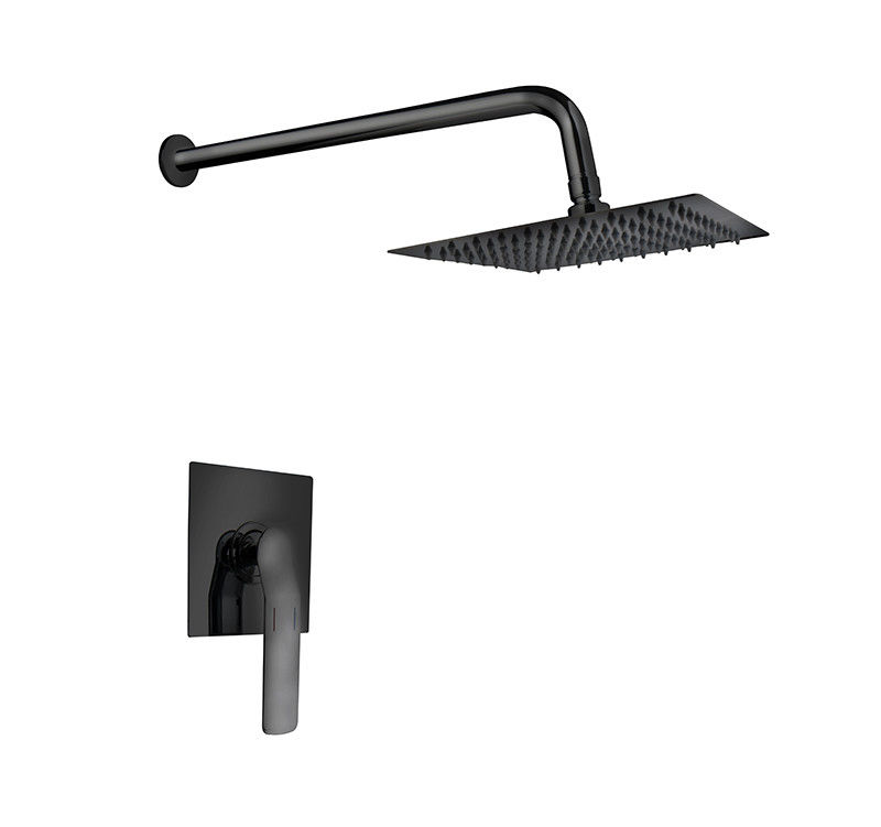 Máquina de misturar banho ou chuveiro em parede, de alavanca única, de bronze, de banho, preto, mate, chuveiro de cabeça, frio e quente, OEM