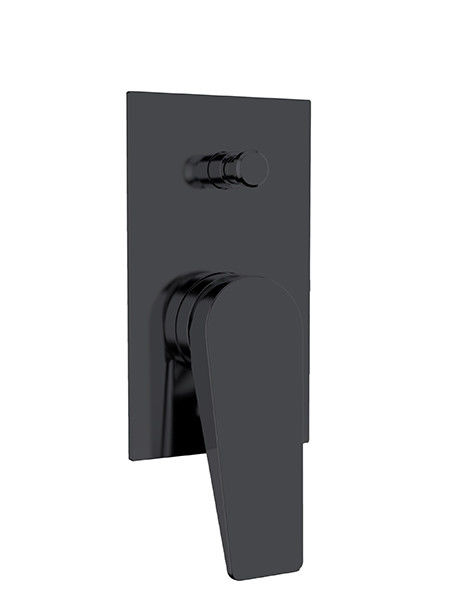 Single Lever Escondido Na Parede Banho Ou Chuveiro Mixer Com Diverter Matt Negro Banheiro de Brass torneira OEM