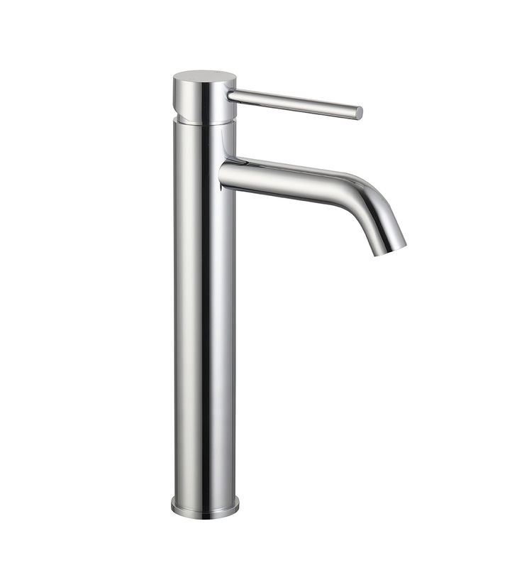 Single Lever High Basin Mixer Faucet Banheiro Cromo Brass Long Handle Faucet de Água Quente e Fria
