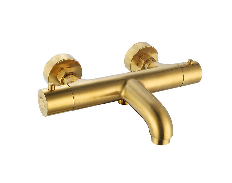 Temperatura termostática Ajustável Banho Ou Chuveiro Garrafa Mixer escovado Cor de Ouro Brass Garrafa OEM Redonda Clássica