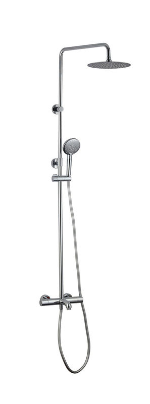 Banho termostático Tubos de chuveiro Chuveiro expostos Mixer de cores de cromo Latão