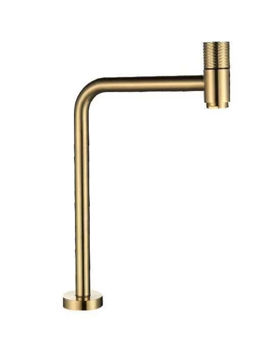 Mixidor de torneira de água fria SUS304 Bibcock Alto Longo Tubarão Single Deck Montado Brushed Gold Golden