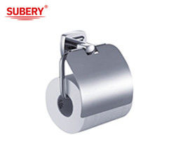 Banheiro Single Toilet Roll Paper Holder Brass Chrome Color OEM Brass Base Quadrado Com Design Curva