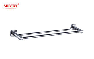 Double Rod Hand Towel Holder Brass Banheiro Cor Chrome OEM Base de Brass Quadrado Com Design Curva