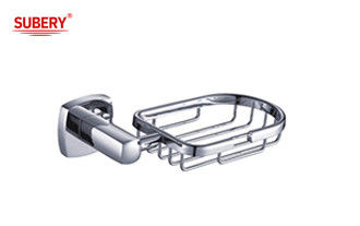 Porta-sacos de sabão de latão banheiro de alta qualidade cor cromada OEM base de latão quadrado com design curvo