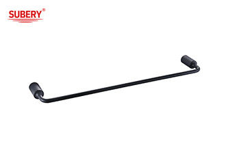 Zinc Single Towel Bar preto mate Porta Acessórios de banheiro preto mate OEM redondo