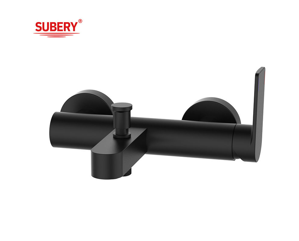 OEM Tubina de banho de bronze torneira misturador chuveiro corpo de bronze banheiro punho de alavanca única Banheiro preto mate