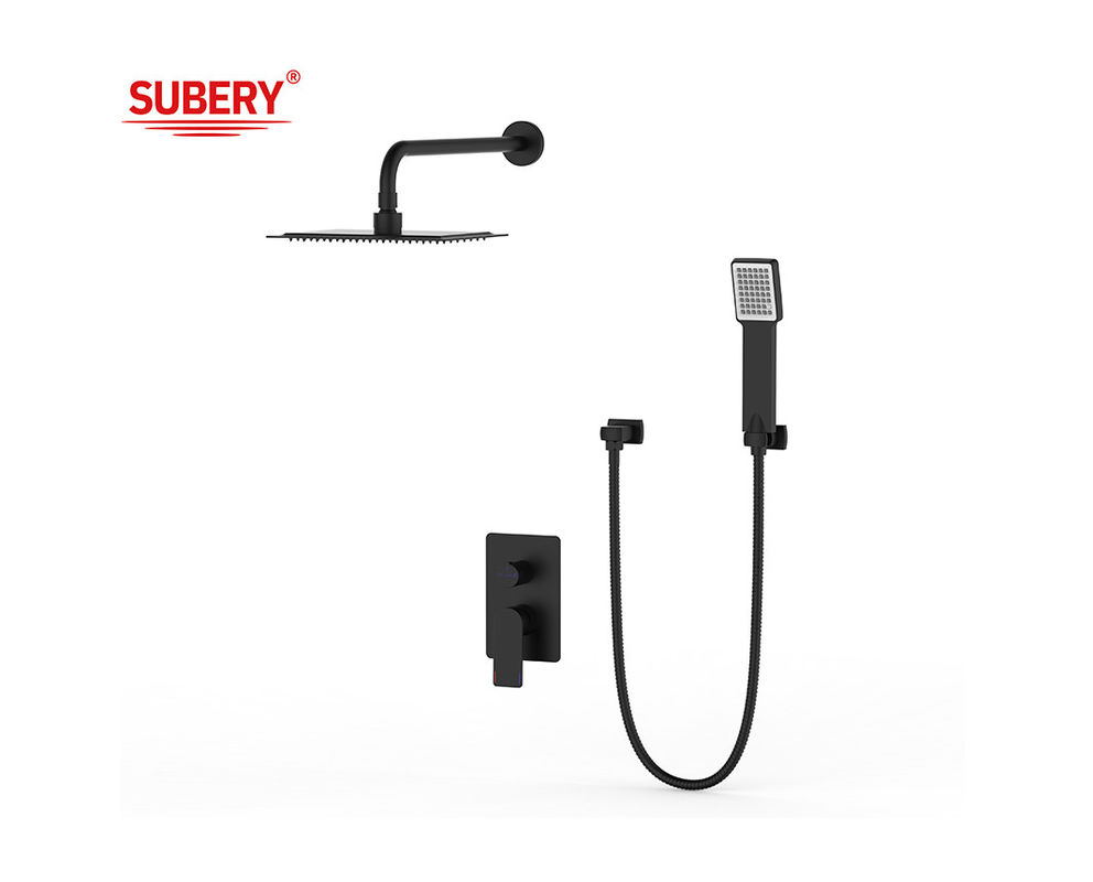Aplicativo de banho ou chuveiro com desviador chuveiro de chuva chuveiro de mão chuveiro de banho Matt Negro torneira de água de latão