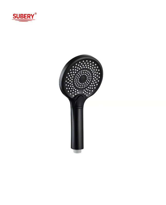 Chuveiros de mão de plástico ABS 3 Função Coluna Negro Líquido Silício Bocal Redondo Fácil Limpeza OEM