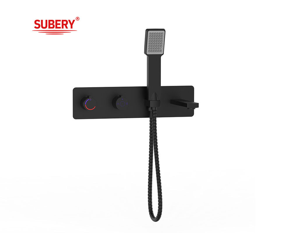 Moderno Mural Montado Banheiro Chuveiro Mixer torneiras preto mate Latão Single Lever OEM ODM