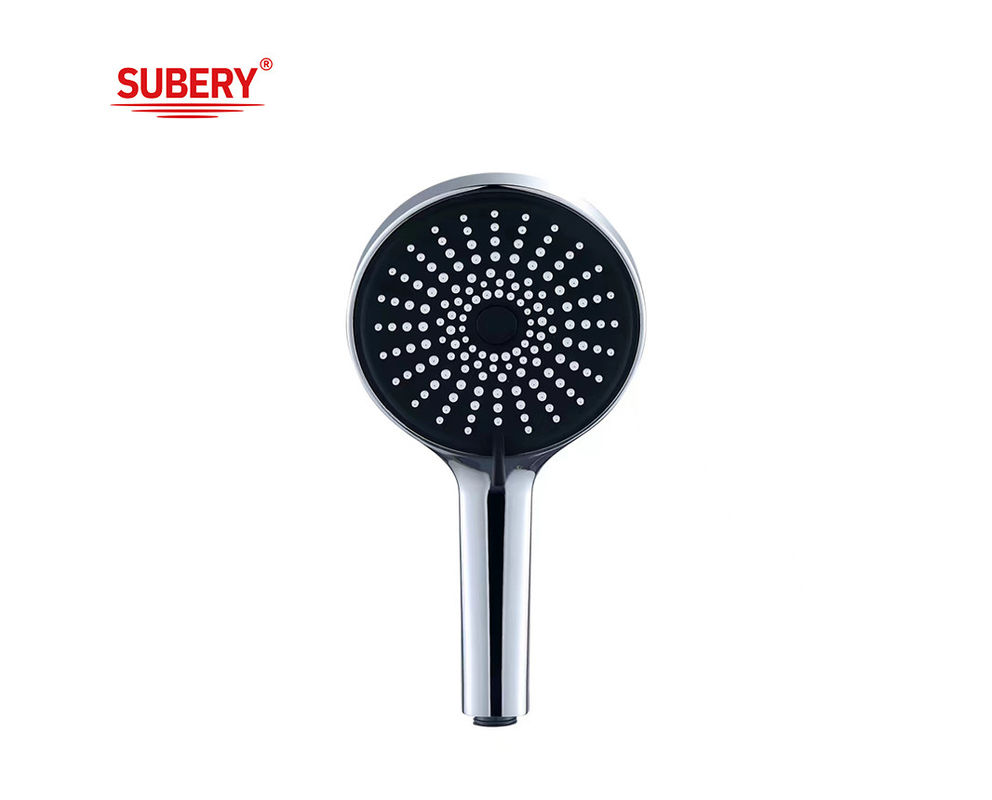 ABS 3 função chuveiro de mãos chuveiro de mão para coluna de chuveiro cromo banheiro redondo fácil limpo OEM