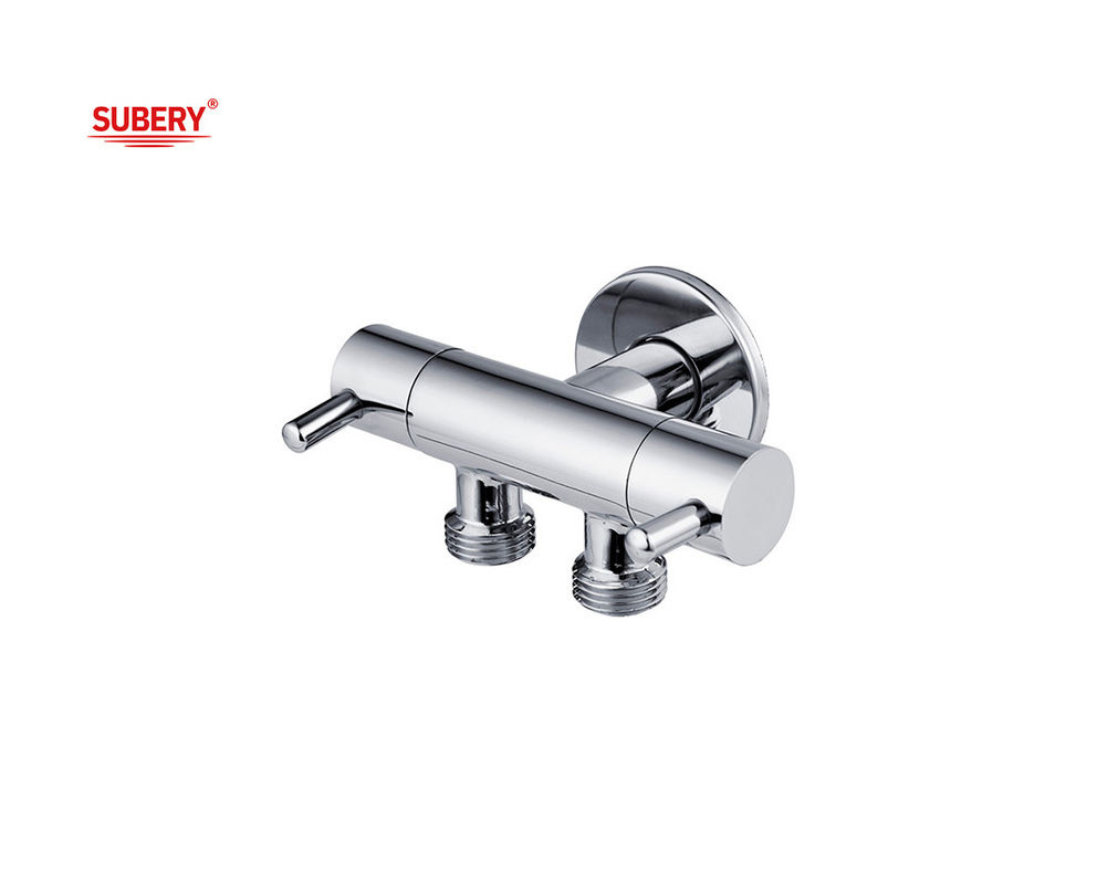 Válvula triangular de latão de duas vias Válvula triangular de latão G1/2 &quot;Fio Corpo de latão Manutenção de latão OEM