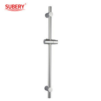 Metal de parede montado polido Chrome chuveiro de mão barra de deslizamento de aço inoxidável com cabeça de chuveiro de altura ajustável